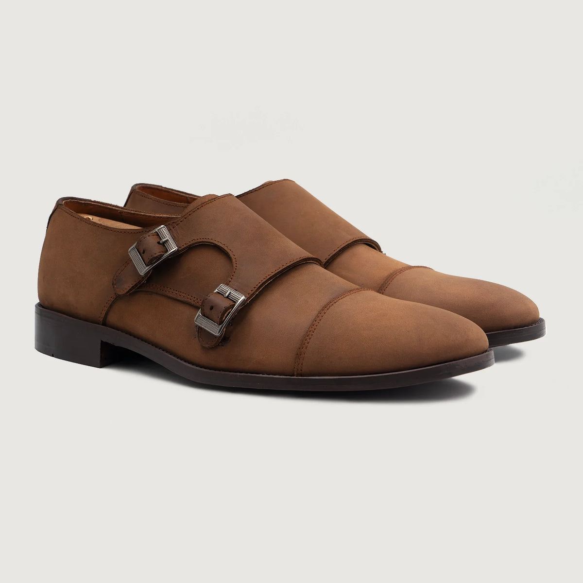 Boston Zapatos de doble hebilla Oil Pull-up Marrón Zapatos de cuero For Men in Brown Full-Grain Leather - Vista de perfil | Comprar online