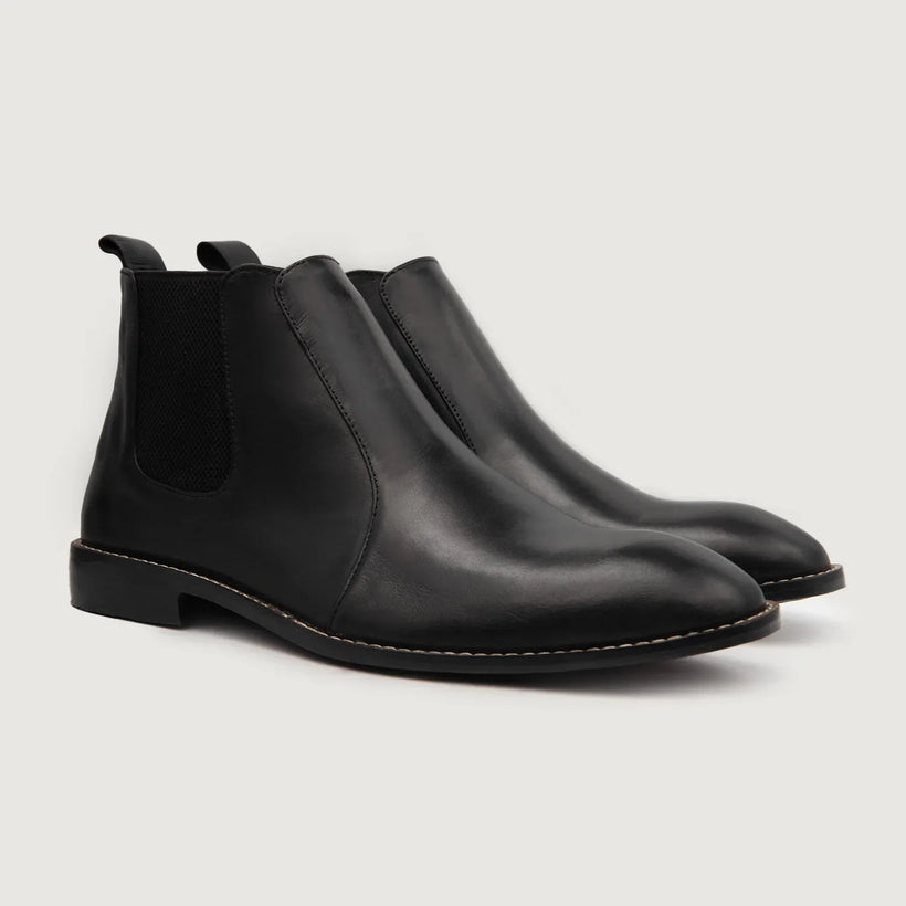 Clarkson Chelsea Negro Leather Boots para Hombre