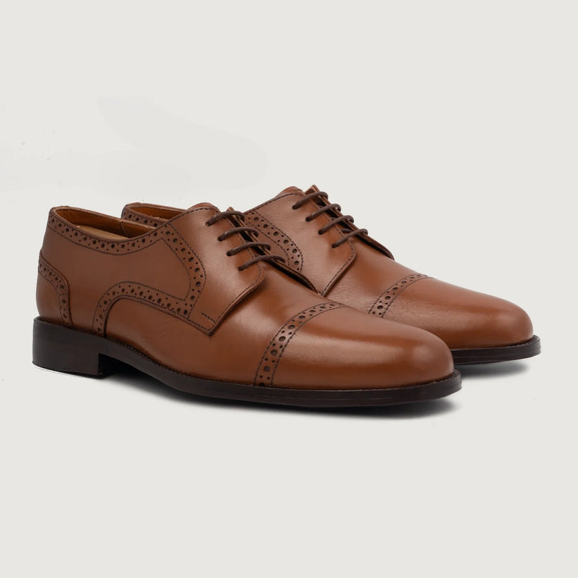 Dirk Brogues Derby Tostado Leather Shoes para Hombre