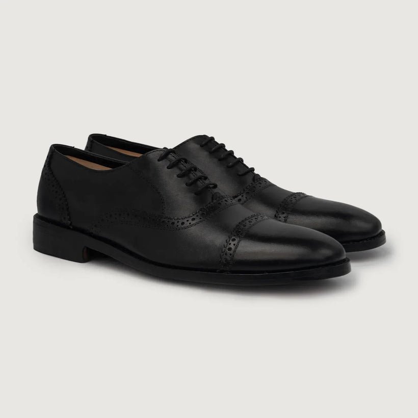 Grisson Brogues Oxford Negro Leather Shoes para Hombre