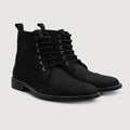 Knight Derby Negro Nubuck Botas de cuero para Hombre