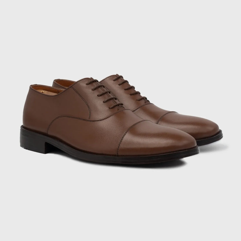 Professor Oxford Marrón Leather Shoes para Hombre