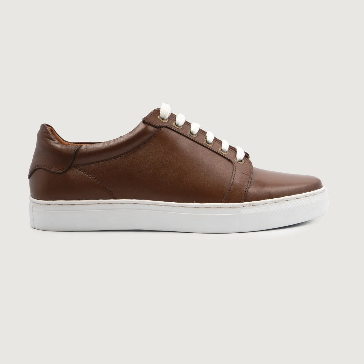Brown Full-Grain leather Sneakers - Construcción cosida Goodyear y puntera delantera
