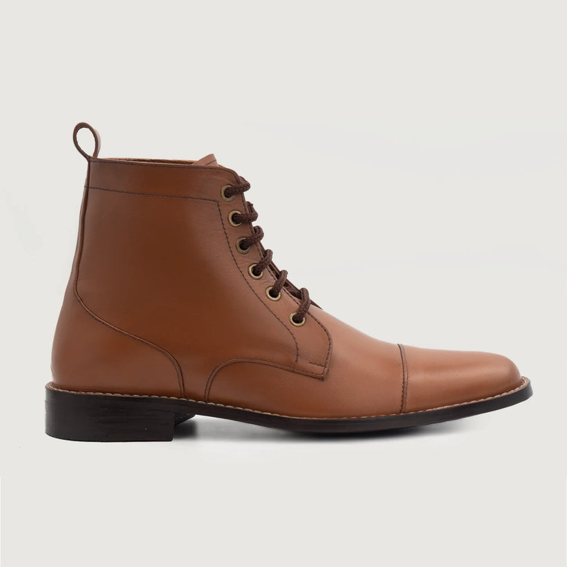 Knight Derby Tostado Botas de cuero para Hombre