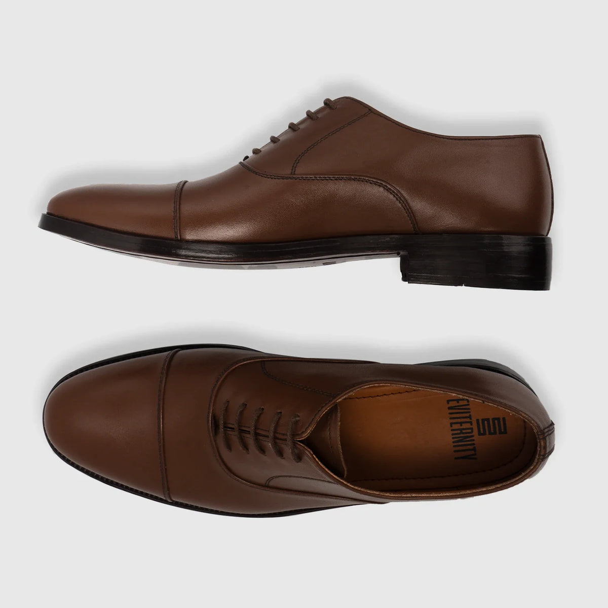 Professor Oxford Marrón Zapatos de cuero para Hombre For Men - Contrafuerte de talón reforzado y doble costura de precisión