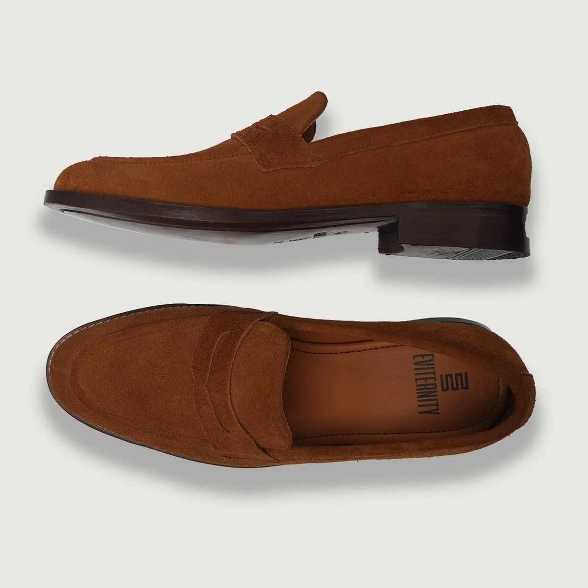 Baxton Marrón Suede Mocasines de cuero para Hombre For Men - Contrafuerte de talón reforzado y doble costura de precisión