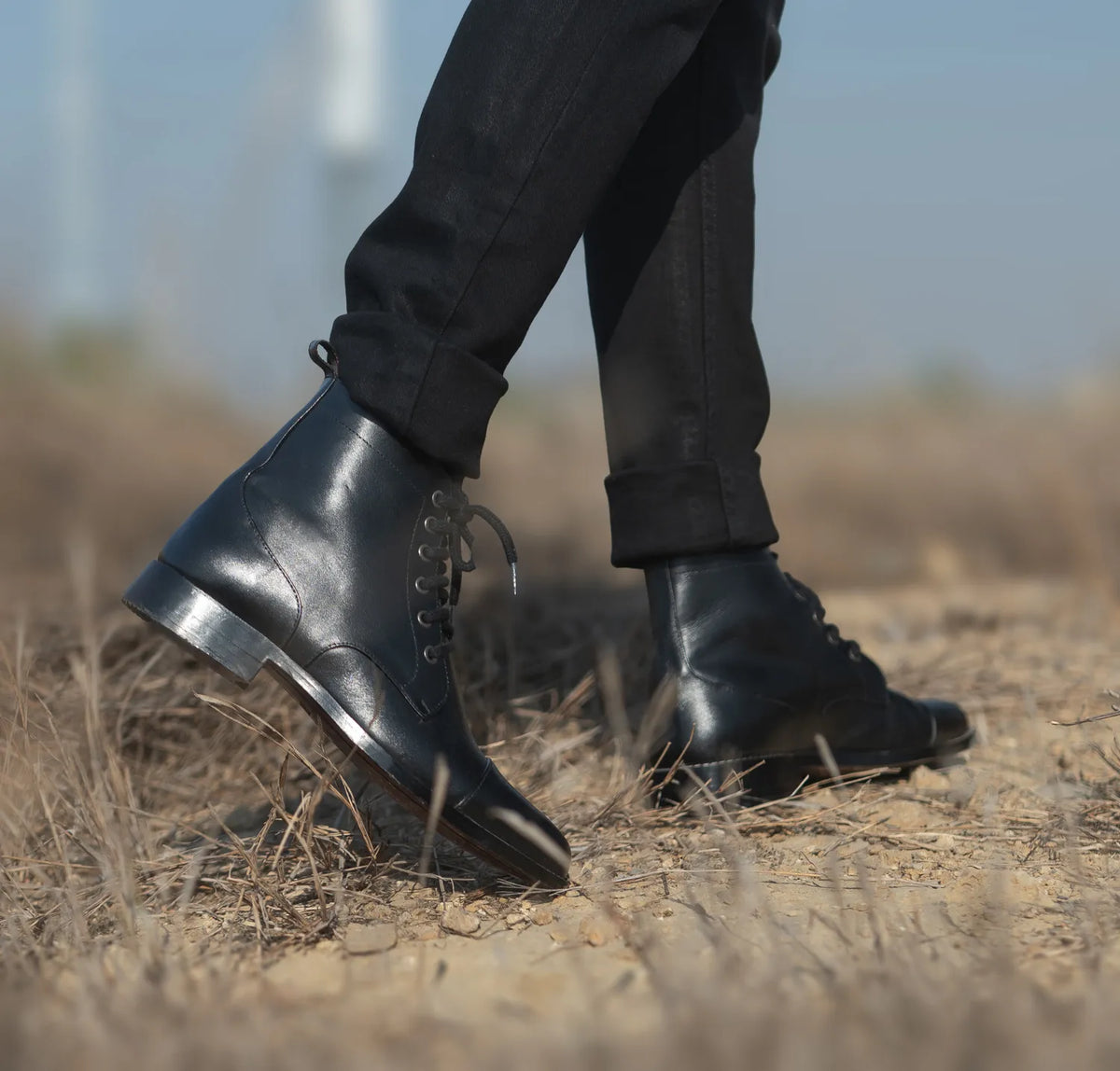 Orlaven Knight Derby Negro Botas de cuero para Hombre footwear image 10