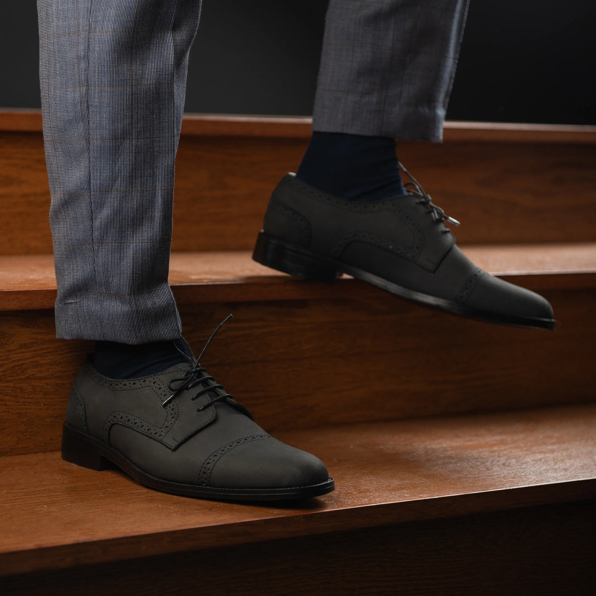 Orlaven Dirk Brogues Derby Negro Nubuck Zapatos de cuero para Hombre footwear image 9