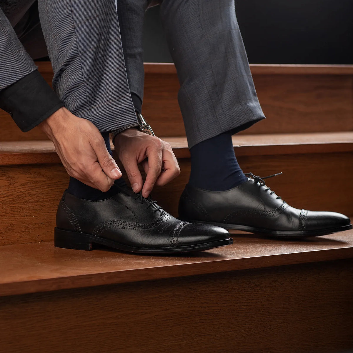 Orlaven Grisson Brogues Oxford Negro Zapatos de cuero para Hombre footwear image 9