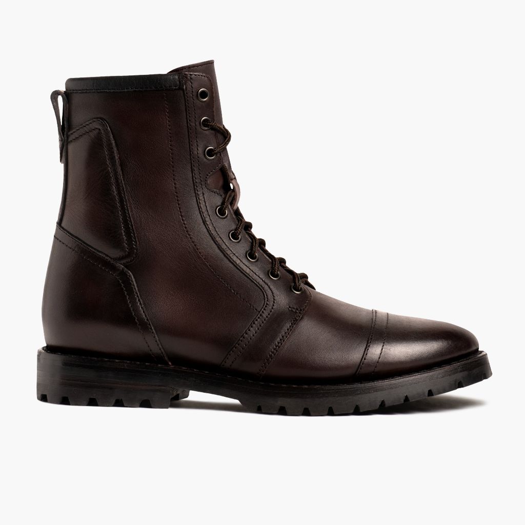 Casa Moto Viejo Inglés Botas de cuero para Hombre - Vista lateral mostrando el corte ergonómico de mangas
