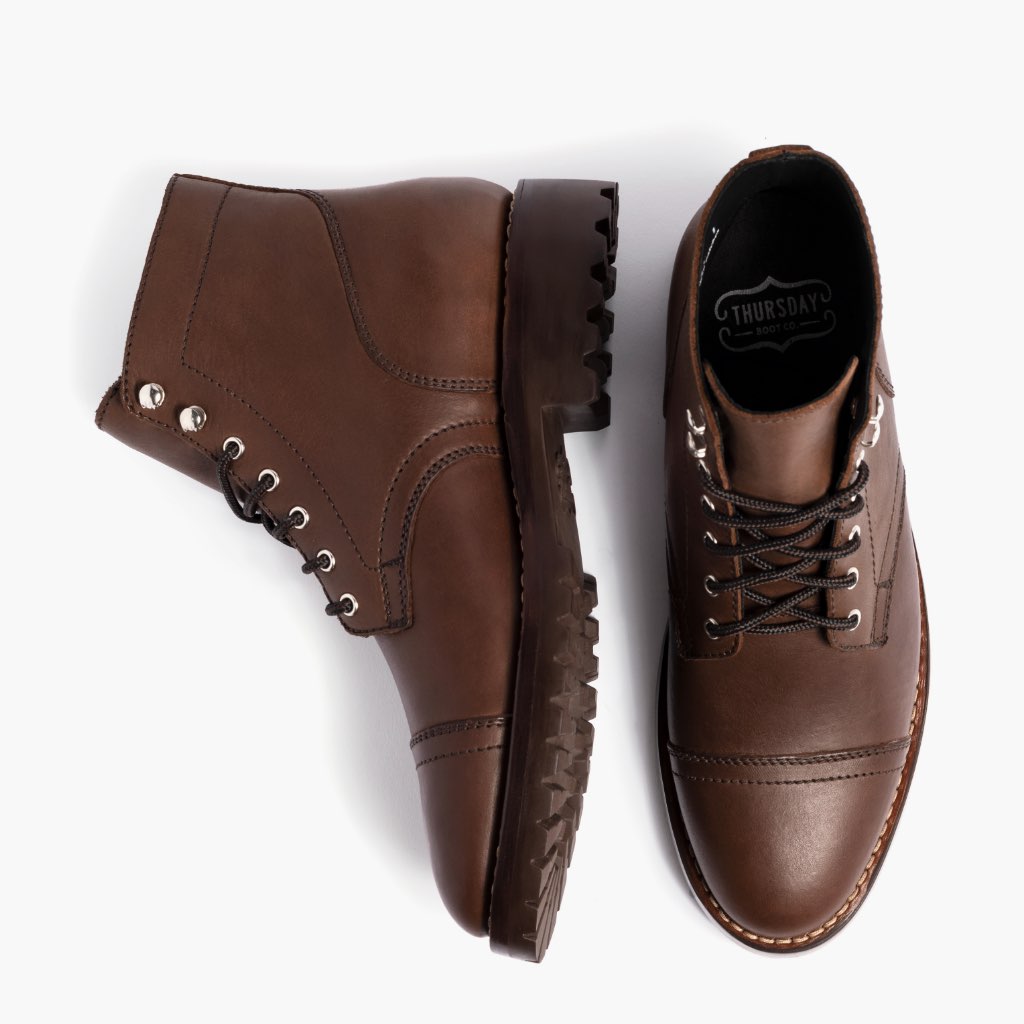 Captain StormKing® Whisky Botas de cuero para Hombre - Contrafuerte de talón reforzado y doble costura de precisión