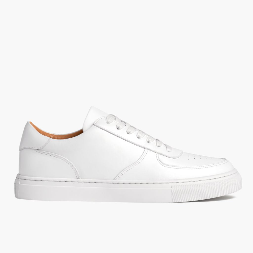 White Full-Grain leather Sneakers - Construcción cosida Goodyear y puntera delantera