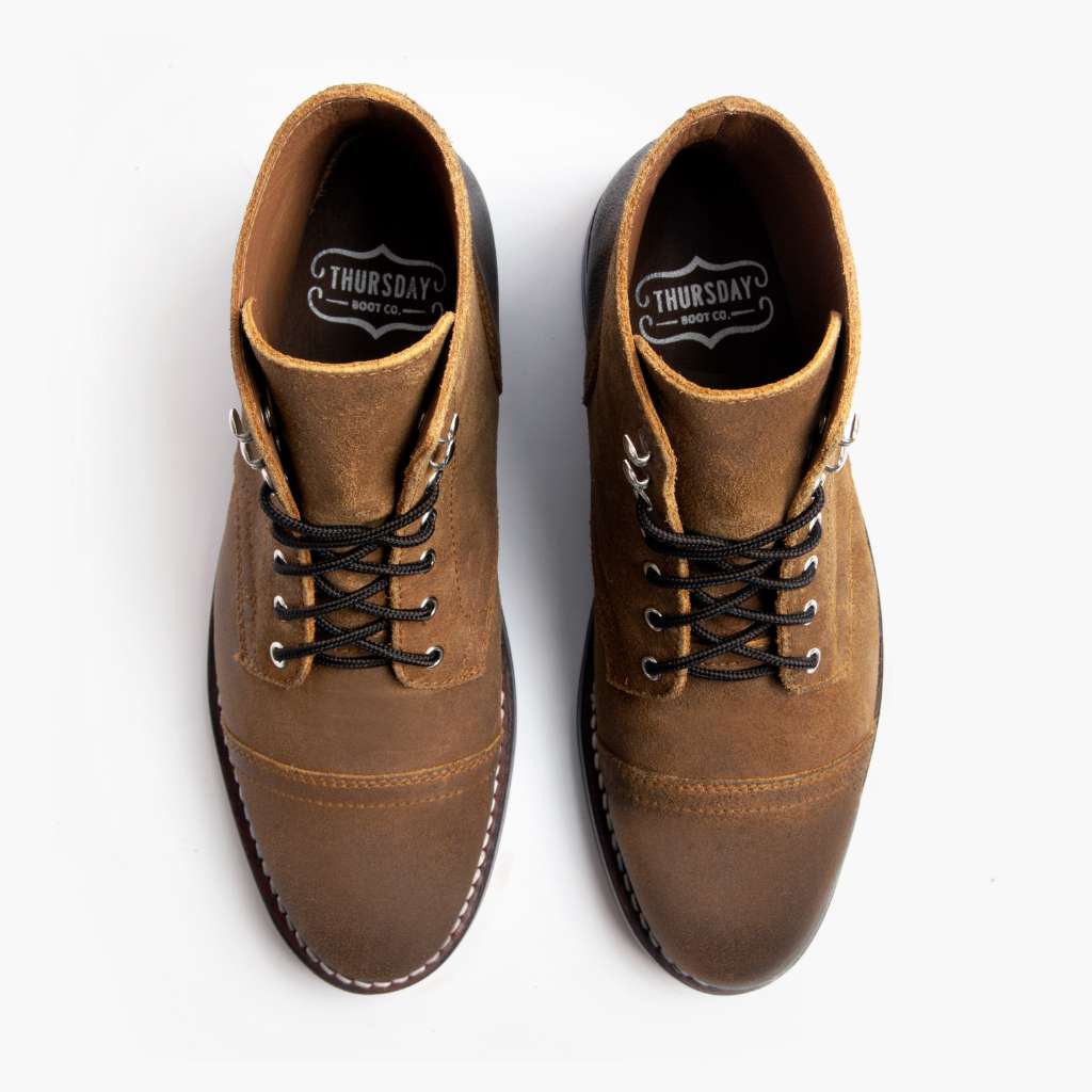 Captain Safari Botas de cuero para Hombre - Contrafuerte de talón reforzado y doble costura de precisión