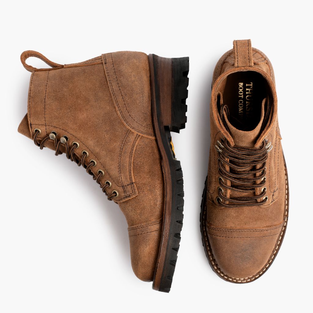Challenger Badland Botas de cuero para Hombre - Contrafuerte de talón reforzado y doble costura de precisión