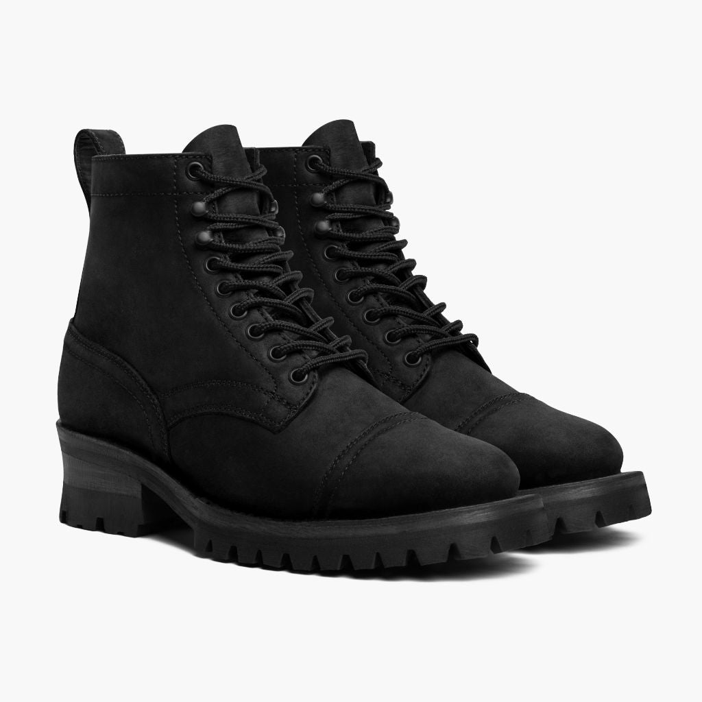 Challenger Negro Mate Botas de cuero para Hombre en cuero vacuno negro auténtico - Vista de perfil | Comprar online