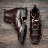 Challenger Brown CXL Leather Boots - Reinforced Heel Counter & Precision Double-Row Stitching Detail