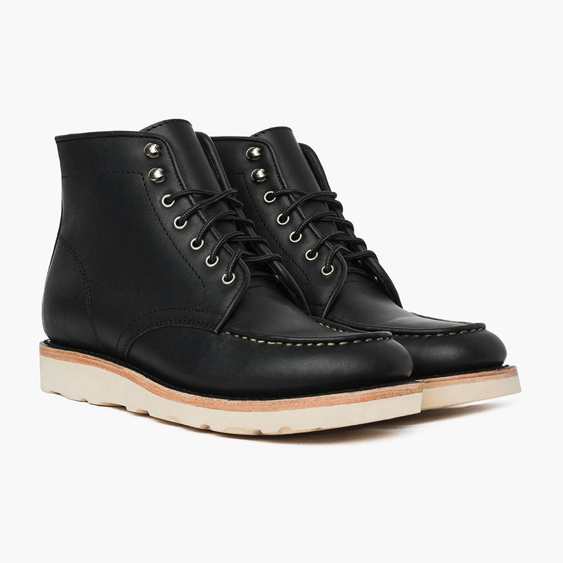 Diplomat Negro Matte Leather Boots para Hombre