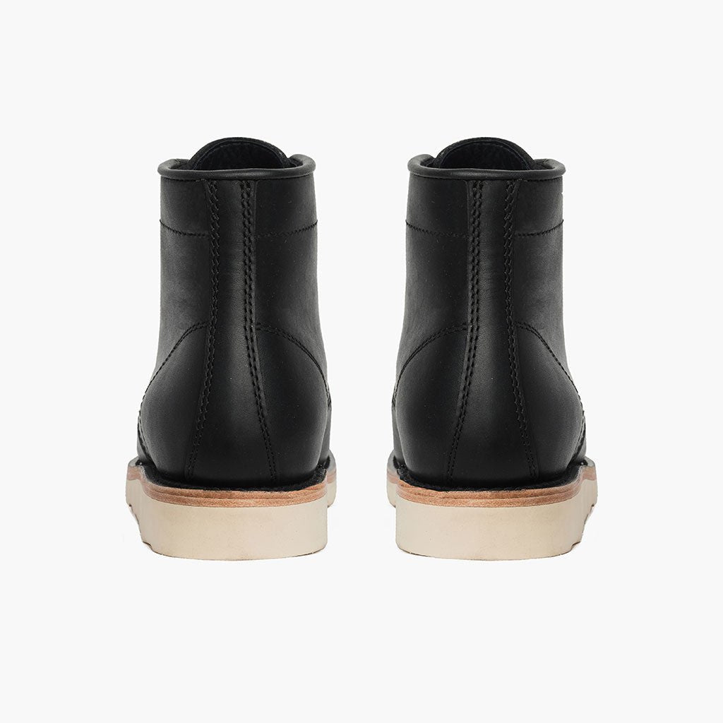 Diplomat Negro Mate Botas de cuero para Hombre - Contrafuerte de talón reforzado y doble costura de precisión