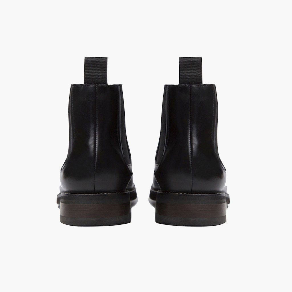 Duke Negro Botas de cuero para Hombre - Contrafuerte de talón reforzado y doble costura de precisión