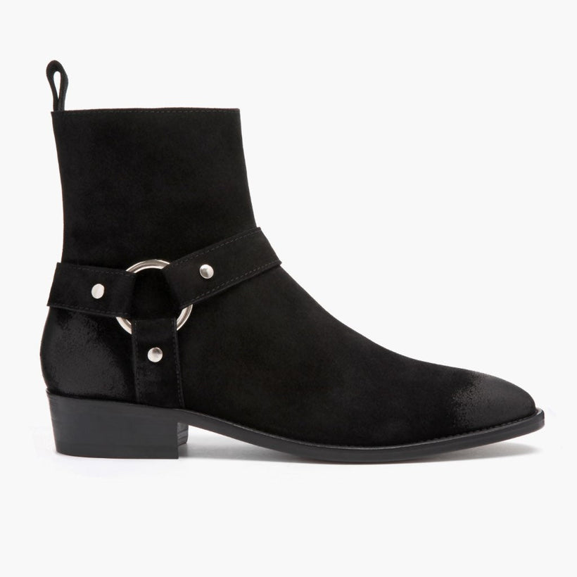 Harness Negro Suede Botas de cuero para Hombre