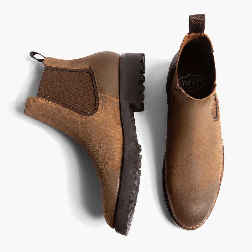 Legend Safari Botas de cuero para Hombre - Contrafuerte de talón reforzado y doble costura de precisión
