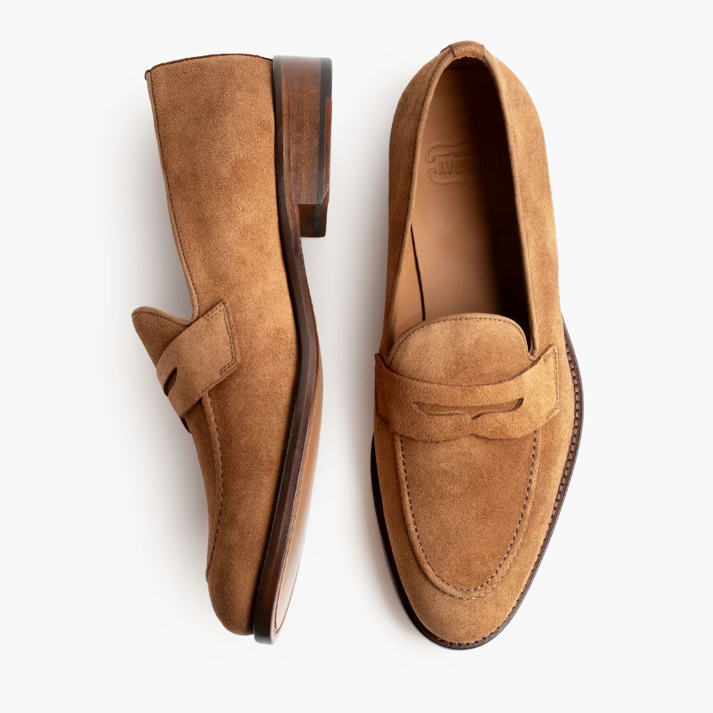 Lincoln Cider Mocasines de cuero para Hombre - Contrafuerte de talón reforzado y doble costura de precisión
