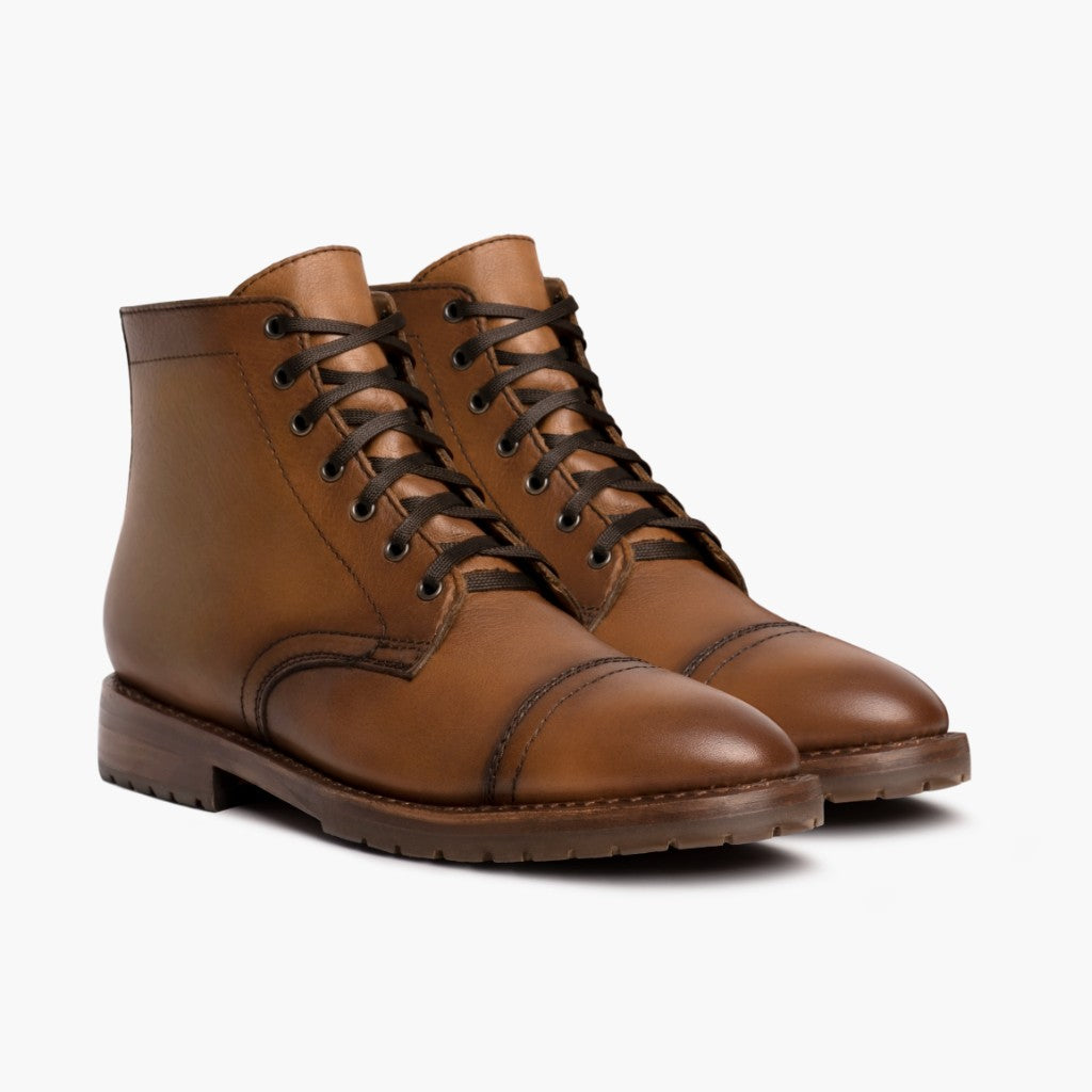 Major Cuero Botas de cuero para Hombre - Contrafuerte de talón reforzado y doble costura de precisión