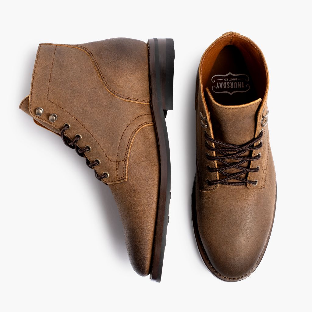 President Safari Botas de cuero para Hombre For Men - Contrafuerte de talón reforzado y doble costura de precisión