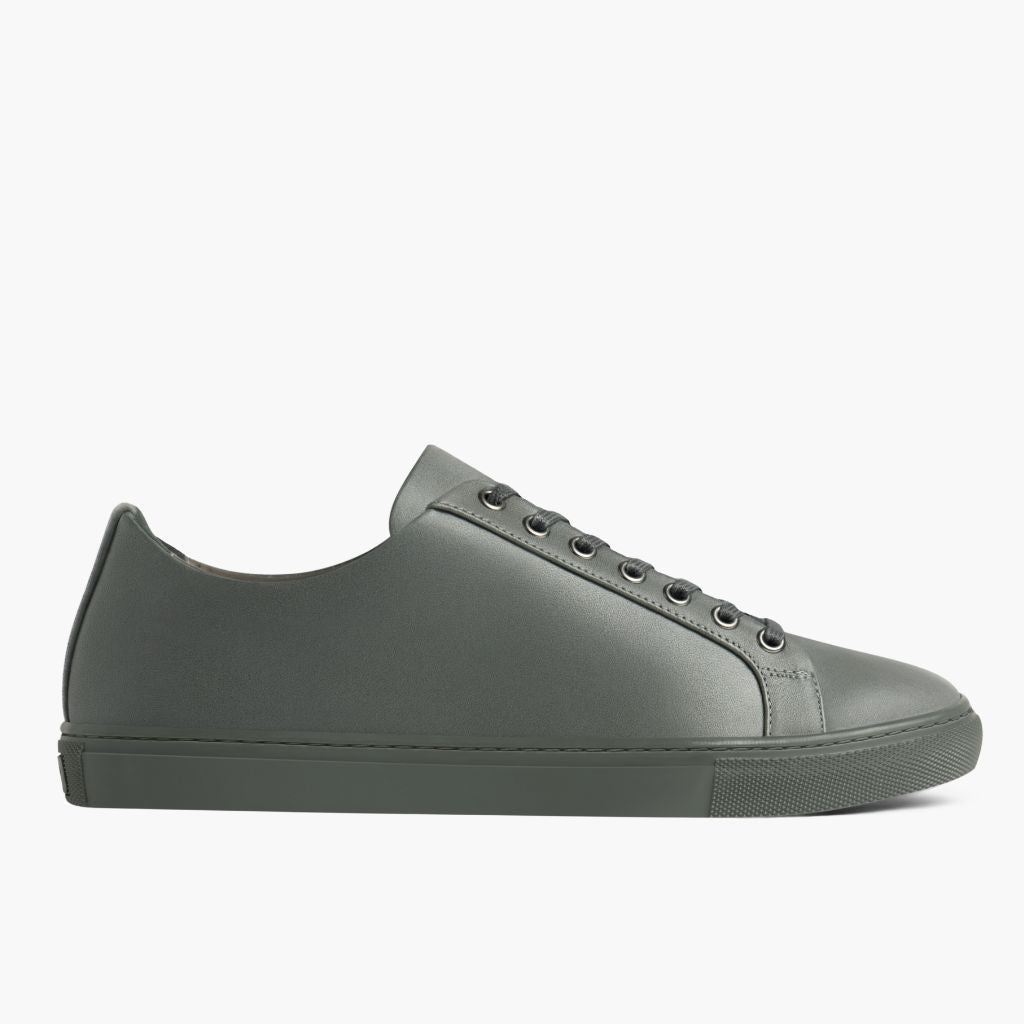 Grey Full-Grain leather Sneakers - Construcción cosida Goodyear y puntera delantera