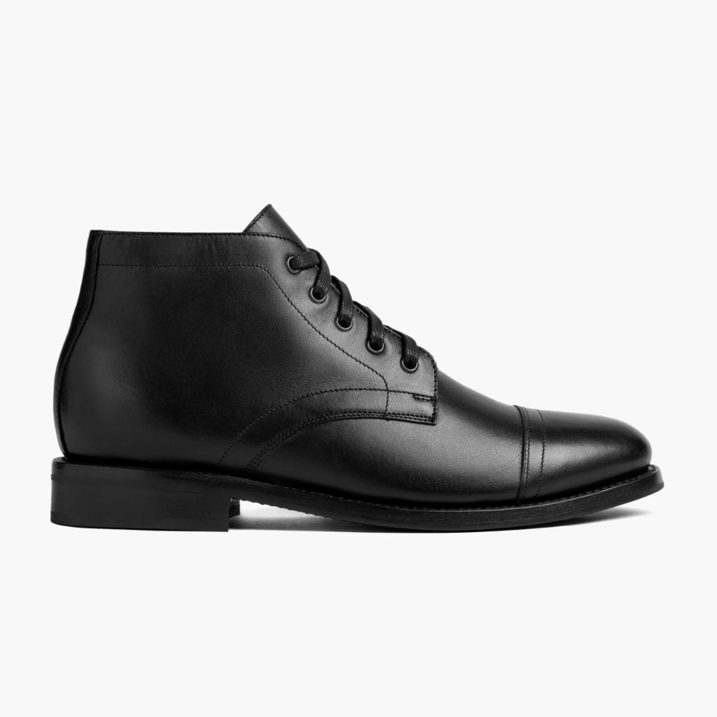 Black Full-Grain leather Boots - Construcción cosida Goodyear y puntera delantera