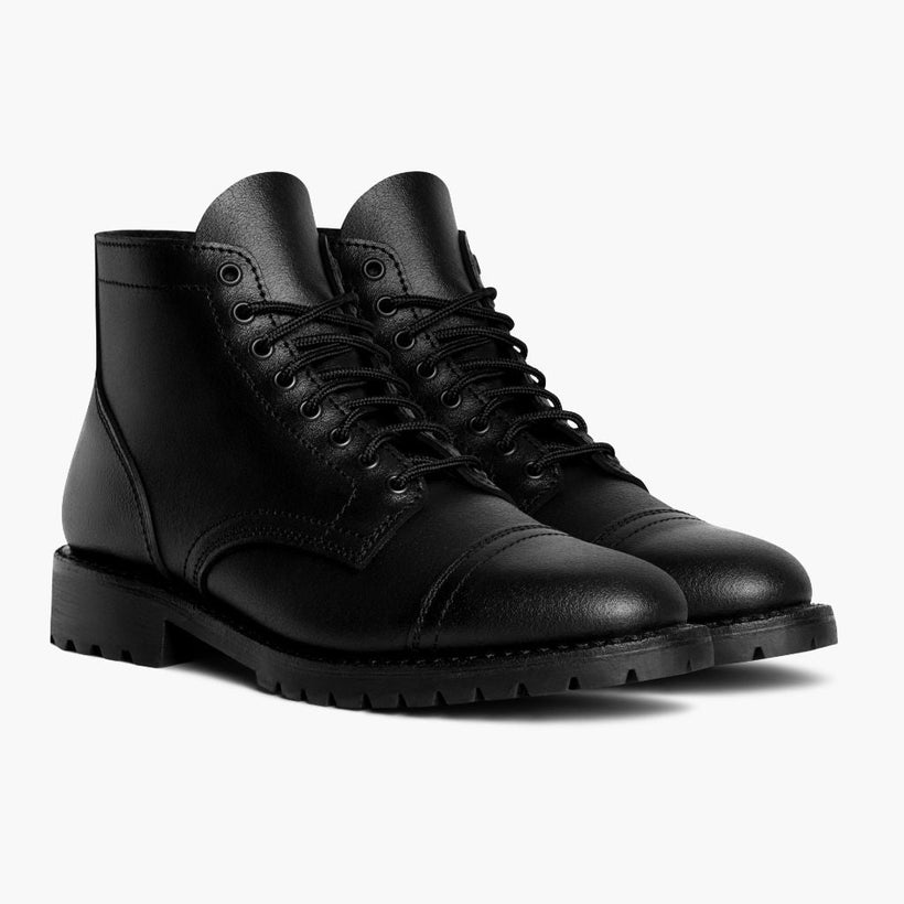 Vanguard Negro Waxed Roughout Botas de cuero para Hombre