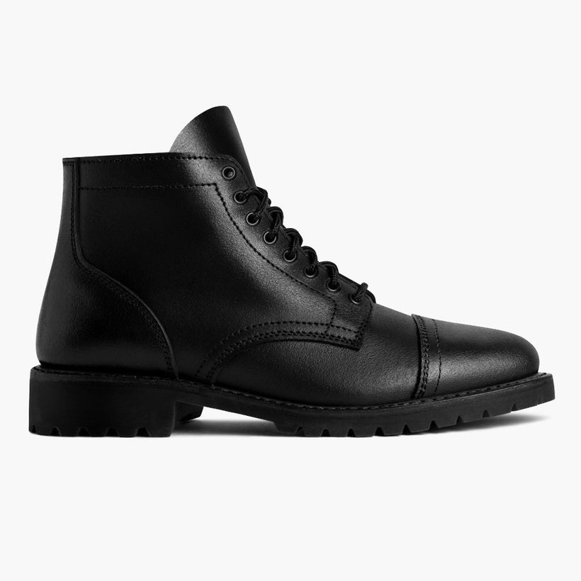 Vanguard Negro Waxed Roughout Botas de cuero para Hombre