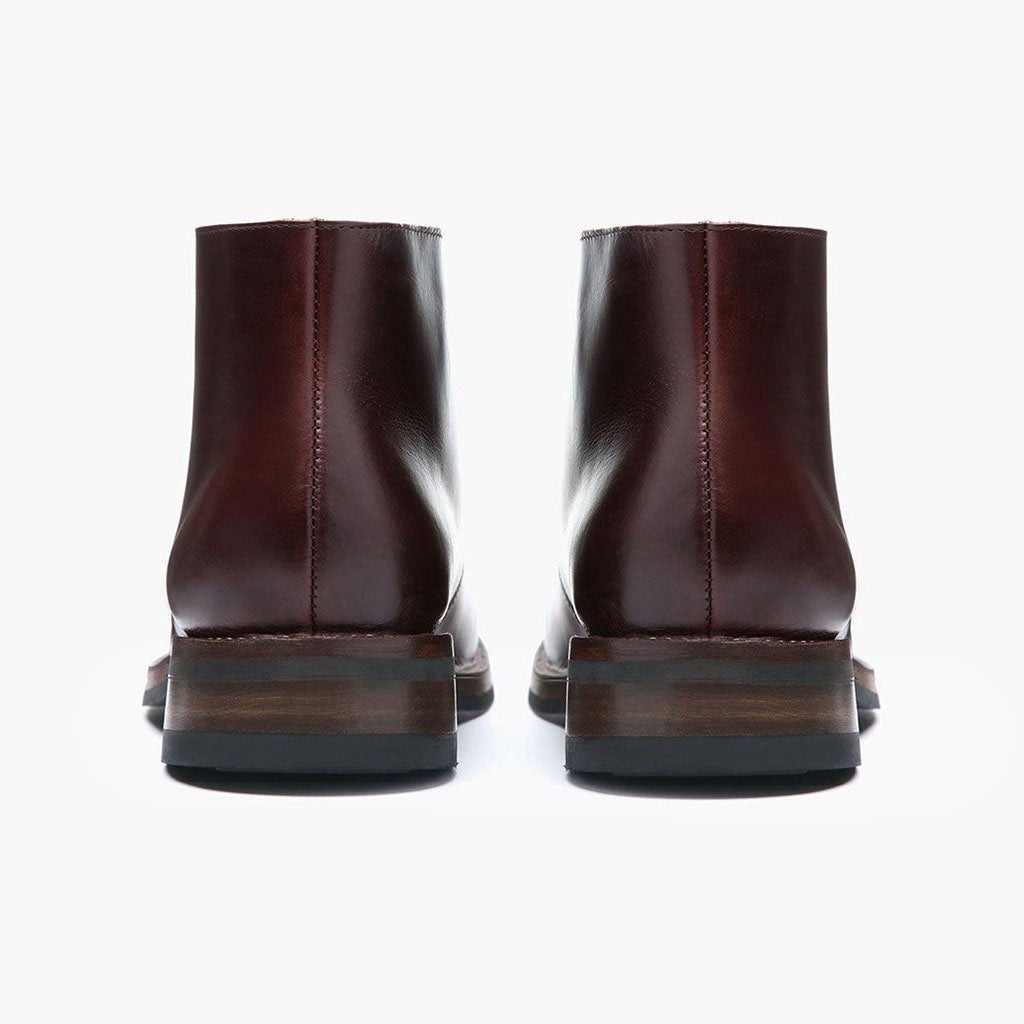 Scout Marrón Botas de cuero para Hombre For Men - Contrafuerte de talón reforzado y doble costura de precisión