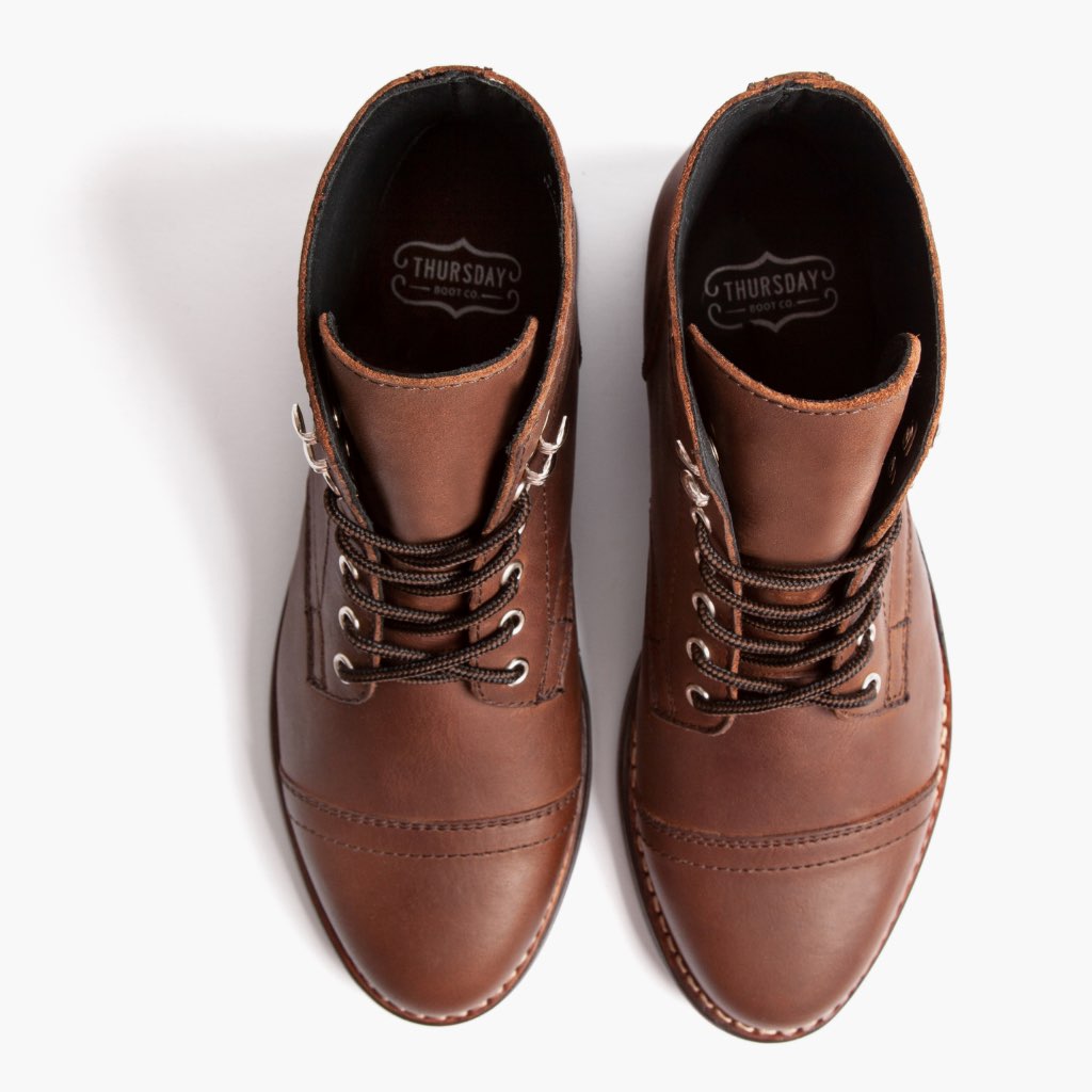 Captain Whisky Botas de cuero para Mujer - Contrafuerte de talón reforzado y doble costura de precisión