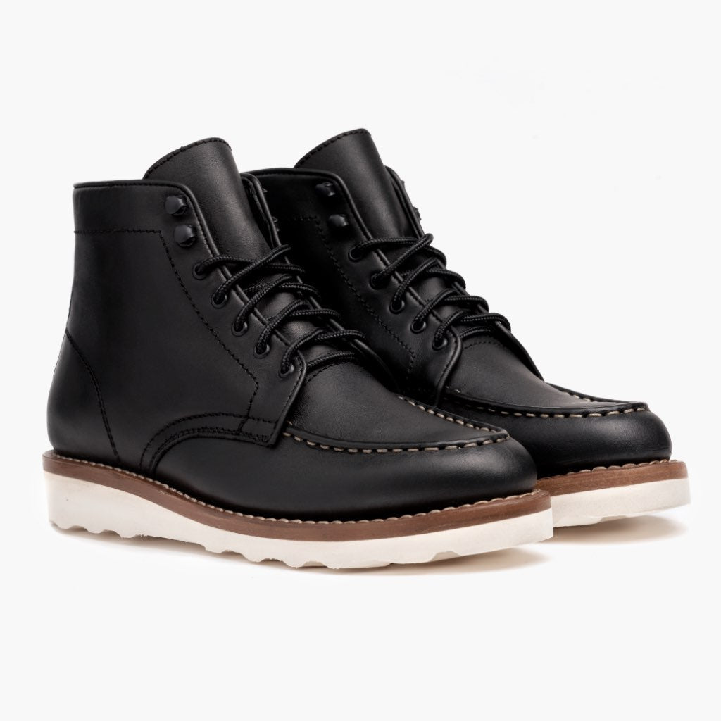 Black Full-Grain leather Boots - Construcción cosida Goodyear y puntera delantera