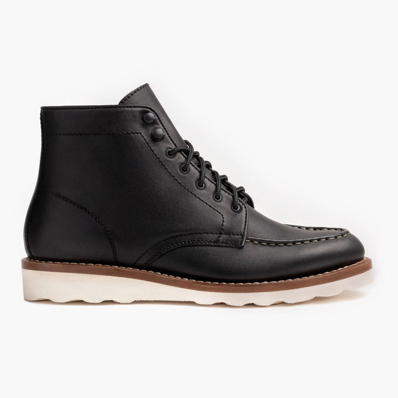 Diplomat Negro Leather Boots para Mujer