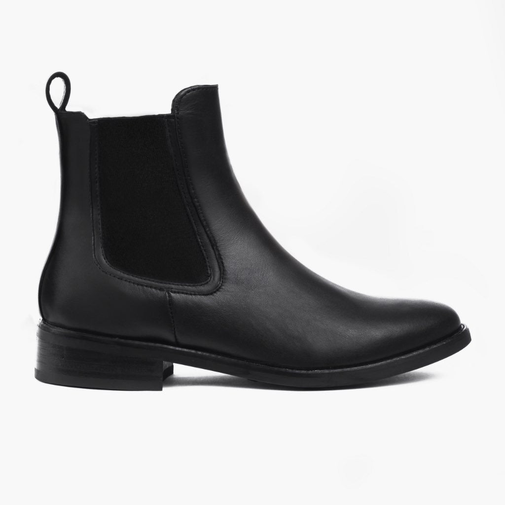 Duchess Negro Botas de cuero para Mujer en cuero vacuno negro auténtico - Vista de perfil | Comprar online