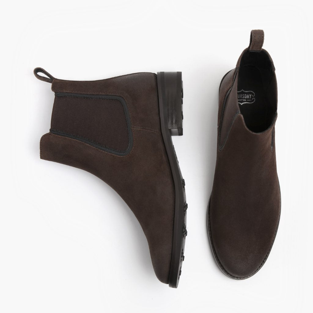 Duchess Marrón Oscuro Suede Botas de cuero para Mujer - Contrafuerte de talón reforzado y doble costura de precisión