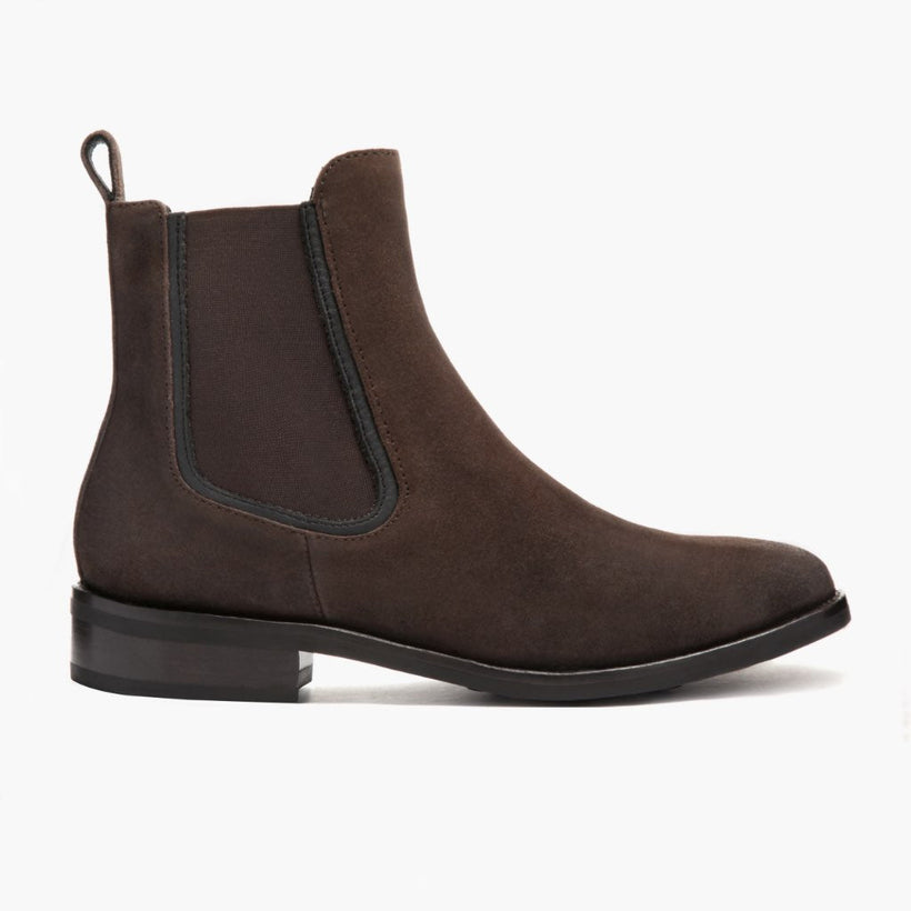 Duchess Dark Marrón Suede Leather Boots para Mujer