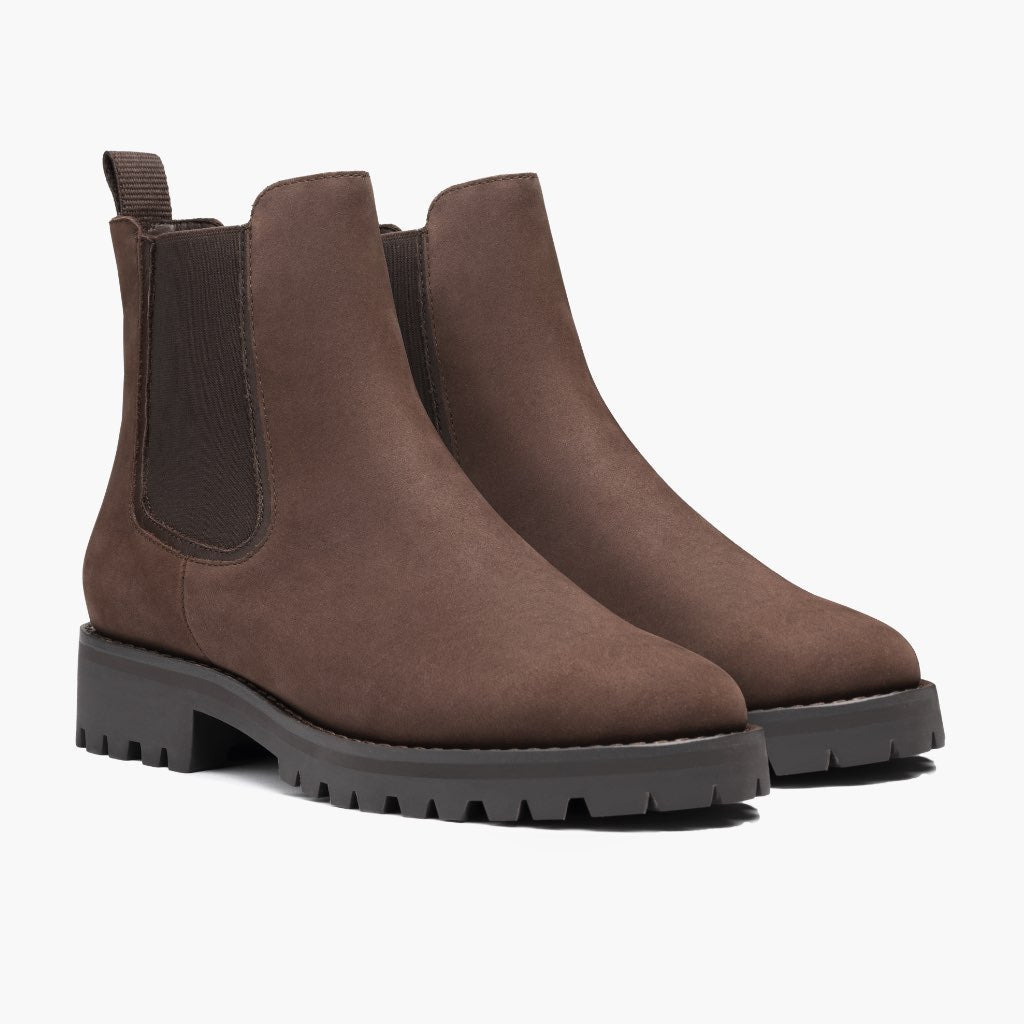 Legend Truffle Botas de cuero para Mujer - Construcción cosida Goodyear y puntera delantera
