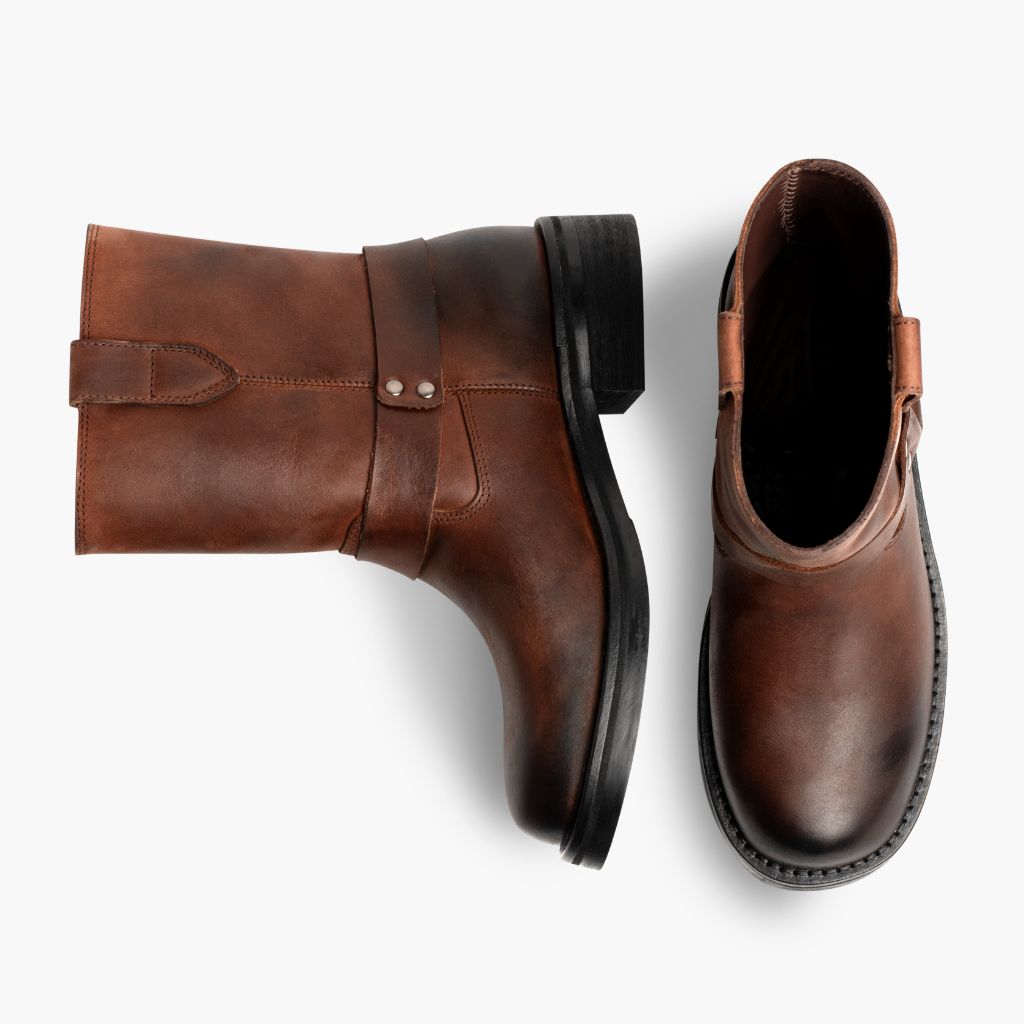 Outlaw Rust Marrón Botas de cuero para Mujer - Contrafuerte de talón reforzado y doble costura de precisión
