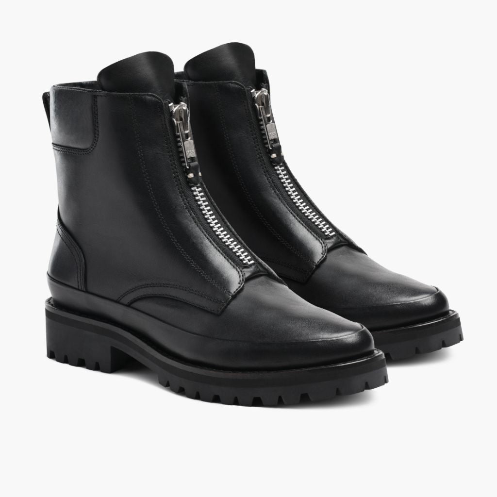 Black Full-Grain leather Boots - Construcción cosida Goodyear y puntera delantera