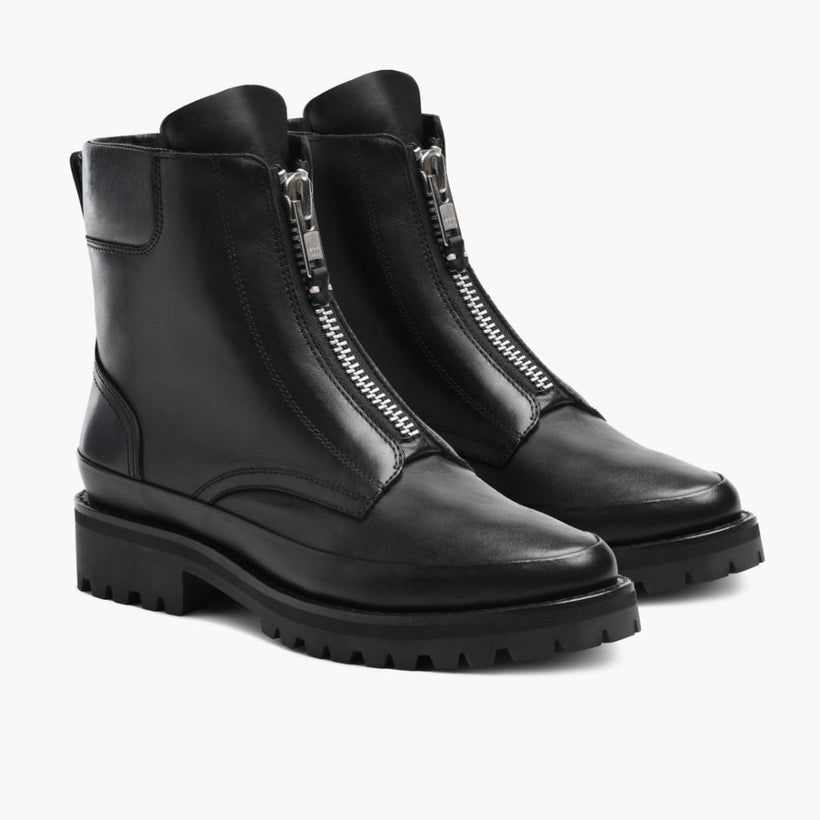 Ryder Negro Leather Boots para Mujer