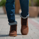 Styled On-Foot Perspective Demonstrating Ankle Fit & Silhouette on Model