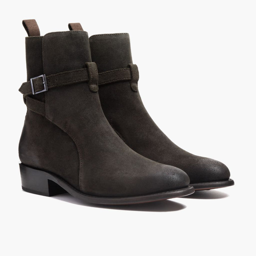 Rogue Verde Oliva Oscuro Suede Botas de cuero para Hombre