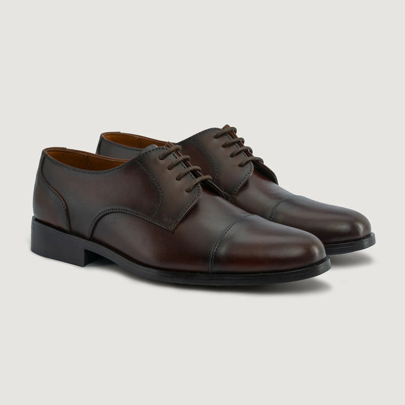 Attorney Derby Burnished Marrón Leather Shoes - StudGuard para Hombre