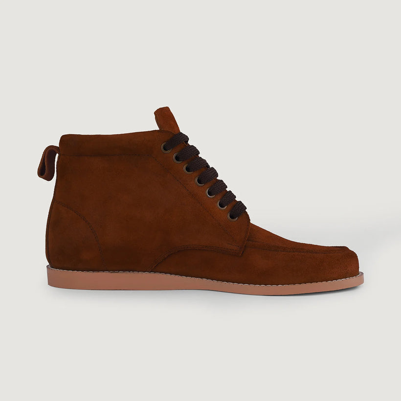 Bearman Moc Toe Marrón Suede Boots para Hombre