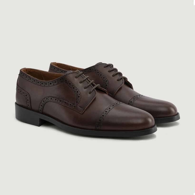 Dirk Brogues Derby Marrón Leather Shoes - StudGuard para Hombre