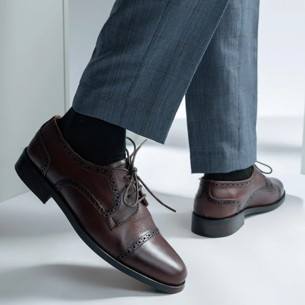 Orlaven Dirk Brogues Derby Burnished Marrón Zapatos de cuero para Hombre footwear image 9
