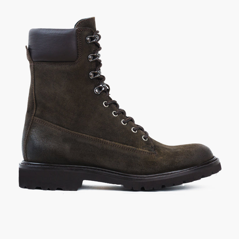 Explorer Verde Oliva Oscuro Suede Botas de cuero para Hombre